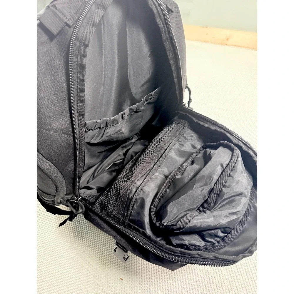 Highland Tactical Black Tactical Backpack MOLLE Laptop Hiking Bug Out Pack